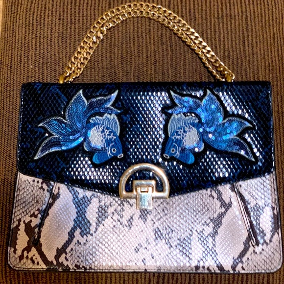 Mango Handbags - Mango snake print fish handbag